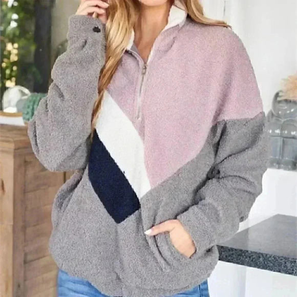 Casual Contemporary GRAY COMBO Pullover Top - Picture 1 of 7